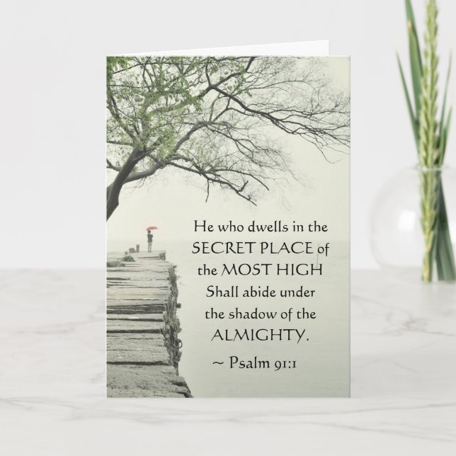 Cartão Psalm 91:1 He who dwells in the SECRET PLACE (Frente)