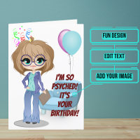 Psicóloga feminina Funny Pun Aniversário