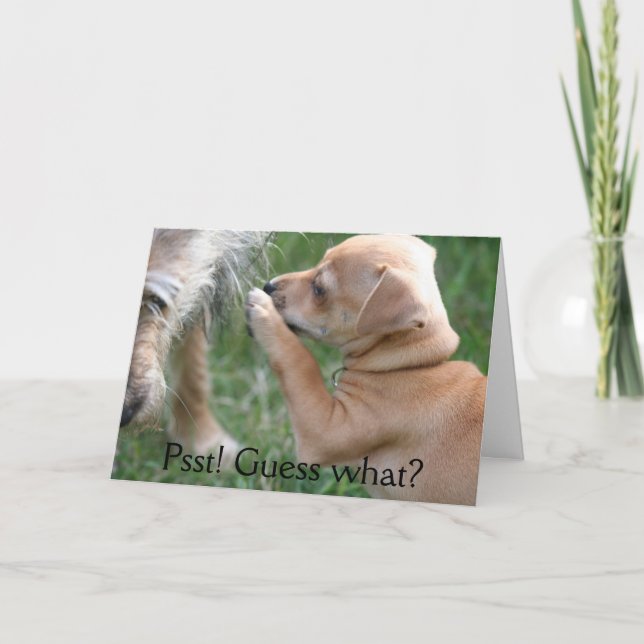 Cartão Psst! Guess what? (Frente)