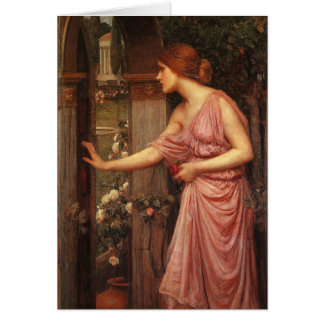 Cartão Psyche Entering Cupid's Garden by Waterhouse