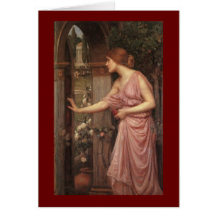 Cartão Psyche entrando no jardim do Cupido