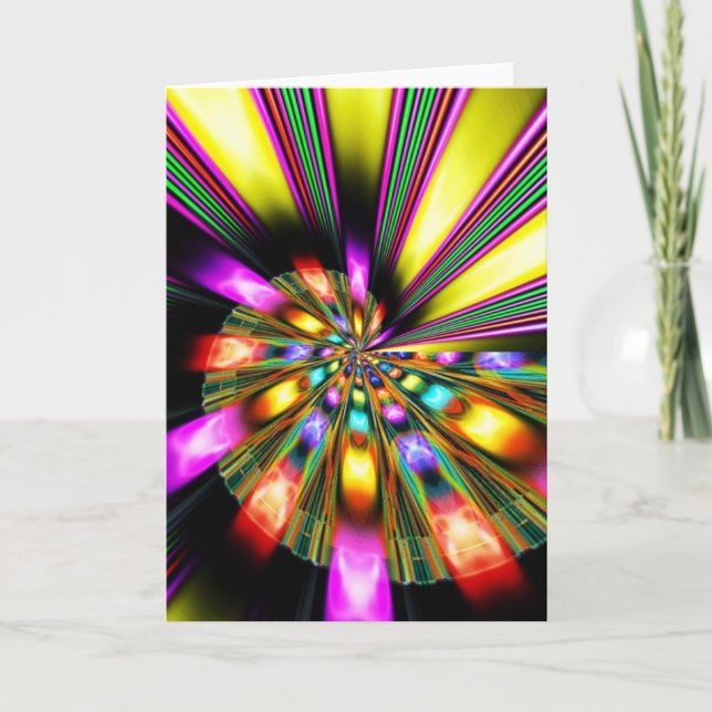 Cartão Psychedelic Abstract Customizable Greeting Card (Frente)