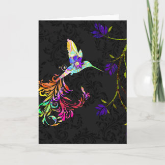 Cartão Psychedelic afternoon, a hummingbird Greeting Card