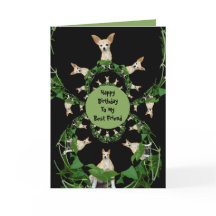 Psychedelic Beige Chihuahua Humoroso Aniversário