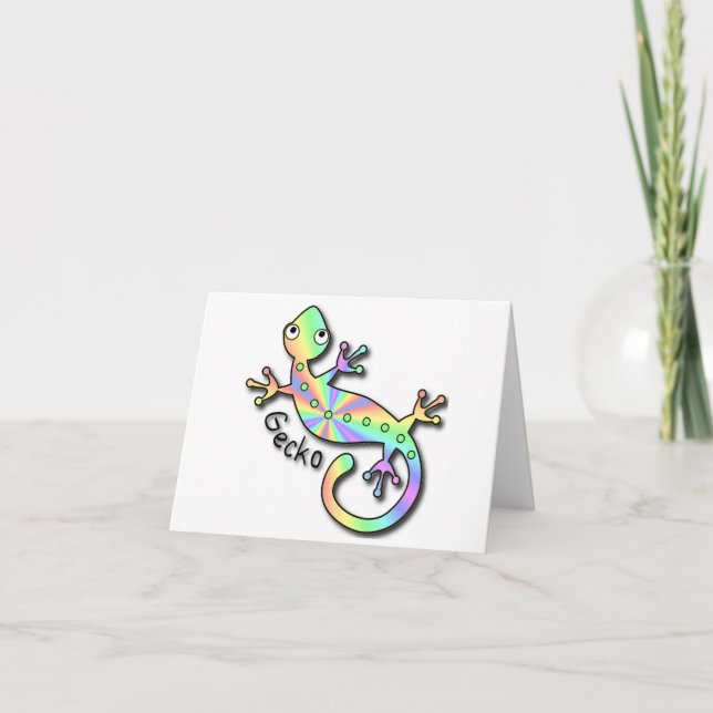 Cartão Psychedelic Gecko notecards (Frente)
