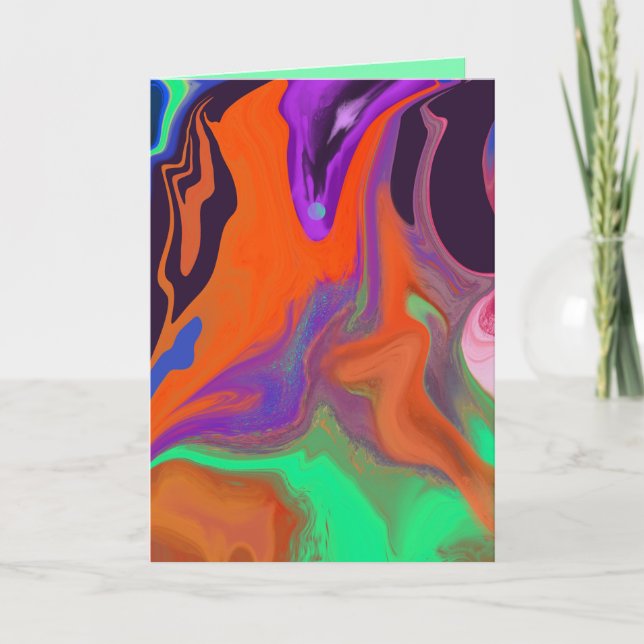 Cartão Psychedelic Light Show Birthday Card (Frente)