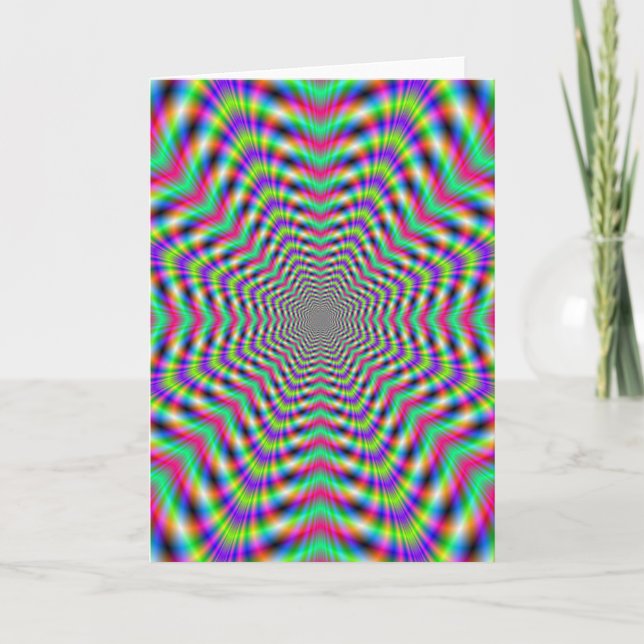 Cartão Psychedelic Stars in Stars Greeting Card (Frente)