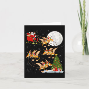 Cartão Pterodáctilos Dinossauro Ave Papai Noel Trenó Voad