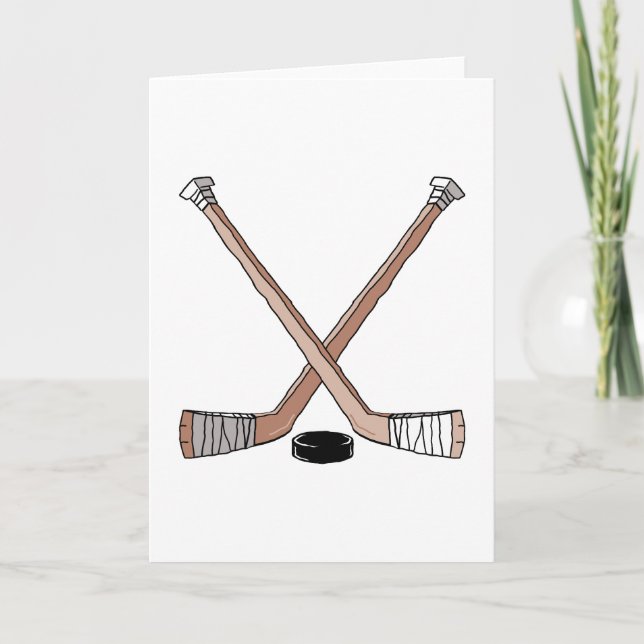 Cartão puck and hockey sticks design (Frente)