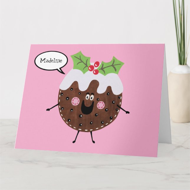 Cartão Pudim de Natal Personalizado (Frente)