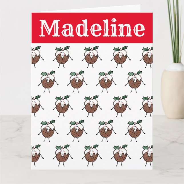 Cartão Pudim de Natal Personalizado (Frente)
