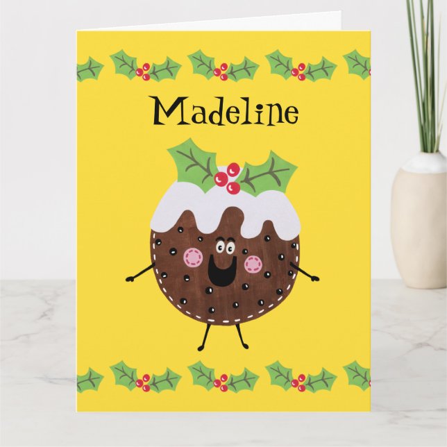Cartão Pudim de Natal Personalizado (Frente)