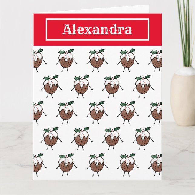 Cartão Pudim de Natal Personalizado (Frente)