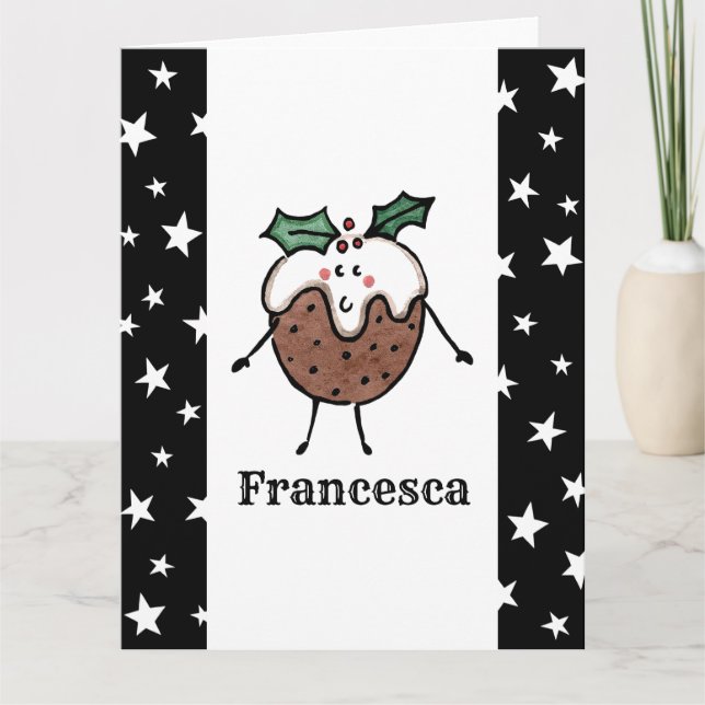Cartão Pudim de Natal Personalizado (Frente)