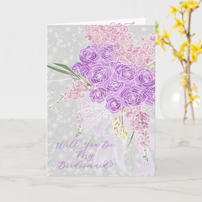 Cartão Puerto Mader Sheer Bow  Will You Be My Bridesmaid  (Flor Amarela)