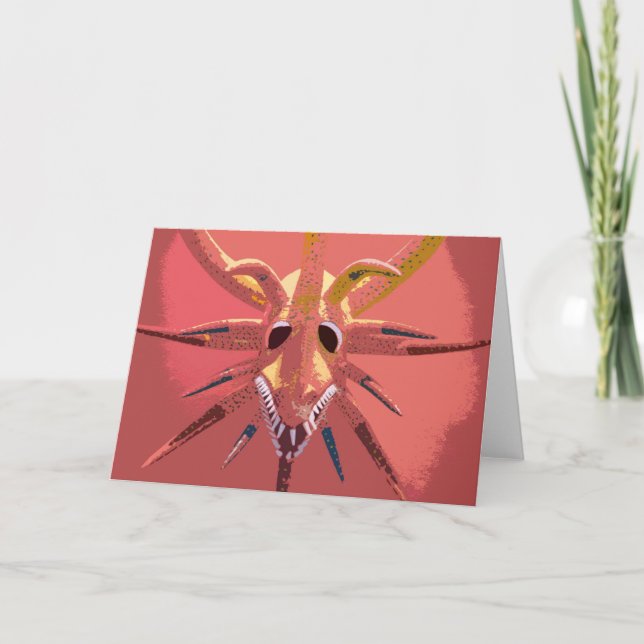 Cartão Puerto Rican vejigante mask greeting card (Frente)