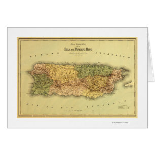 Cartão Puerto RicoPanoramic MapPuerto Rico