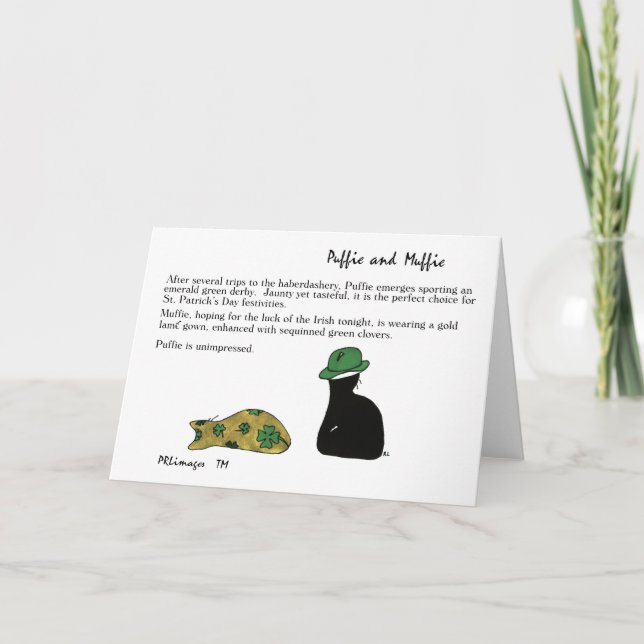 Cartão Puffie and Muffie St. Patrick's Day Card (Frente)