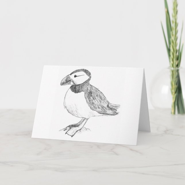Cartão Puffin (Frente)