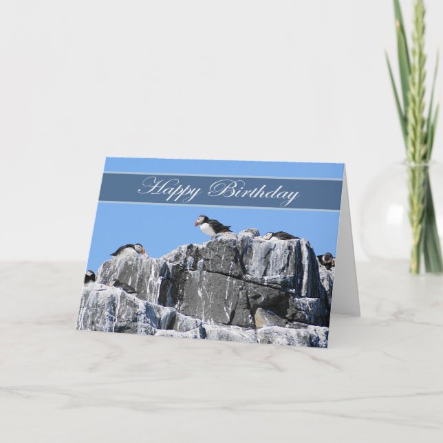 Cartão Puffin Birthday Card, wildelife (Frente)