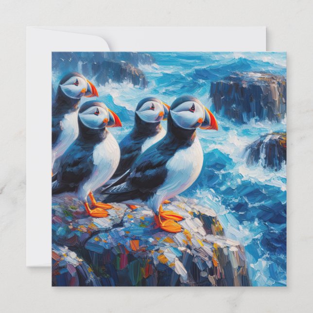 Cartão Puffins (Frente)