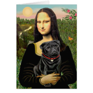 Cartão Pug 16 (preto) - Mona Lisa