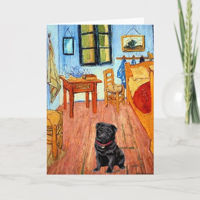Cartão Pug 17 (preto) - O Quarto (Frente)
