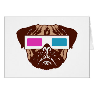 Cartão Pug 3D