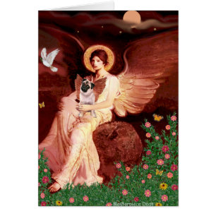 Cartão Pug 5 (falso) - Anjo sentado