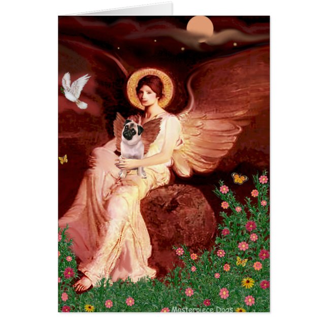 Cartão Pug 5 (grampo) - Anjo sentado (Frente)