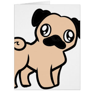 Cartão pug bebê desenho animado