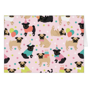 Cartão Pug Birthday