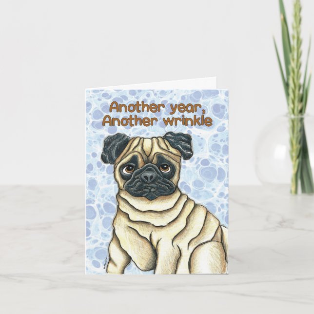 Cartão Pug Birthday Card (Frente)