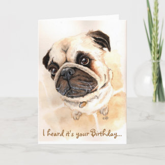 Cartão Pug Birthday Card