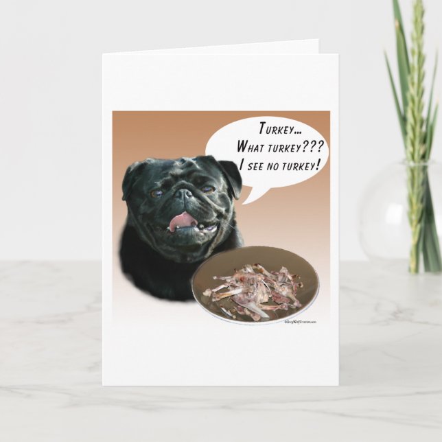 Cartão Pug (black) Turkey (Frente)