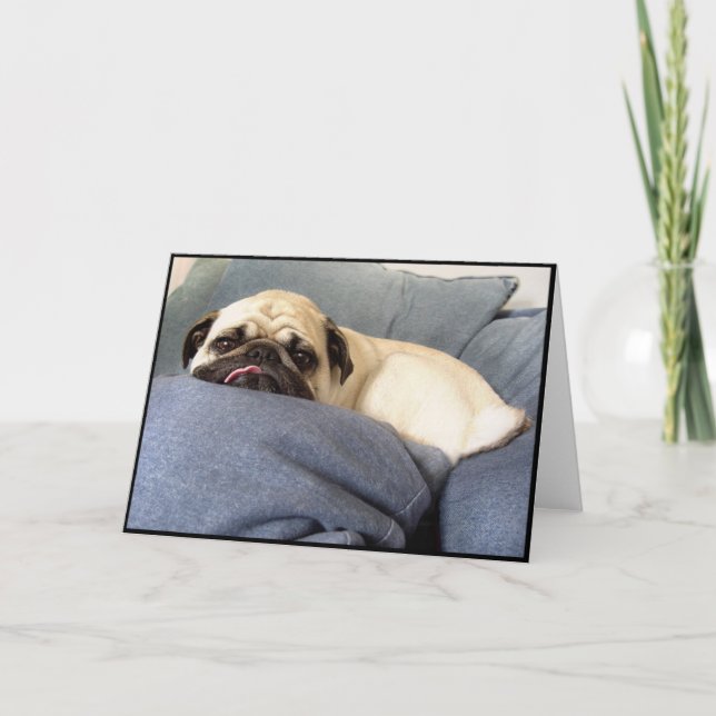 Cartão Pug Blues (Greeting Card) (Frente)