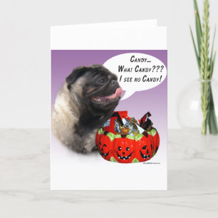 Cartão Pug (camisa) Halloween Candy