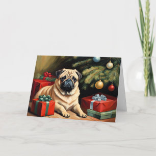 Cartão Pug celebra o Natal