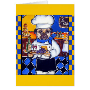 Cartão Pug Chef Fofo