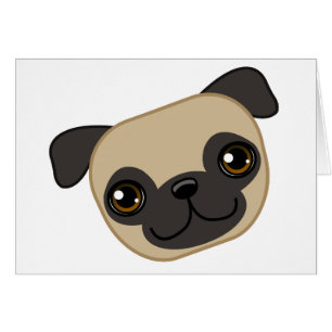 Cartão Pug da jovem corça