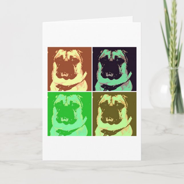 Cartão pug de aniversário feliz (Frente)