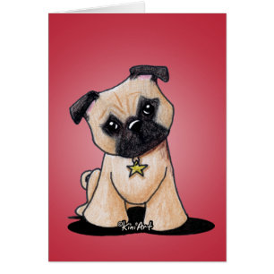 Cartão Pug de KiniArt
