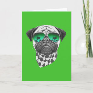 Cartão Pug de Miami