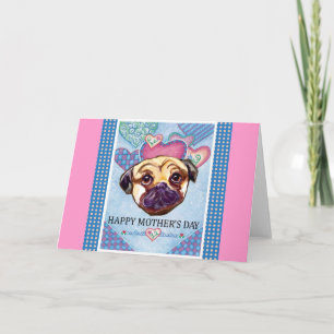 CARTÃO PUG DO DIA DAS MÃES