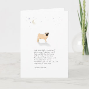 Cartão Pug Dog Pet Sympathy - (Cão feminino)