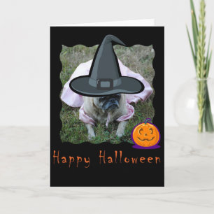 Cartão Pug Dog Princess Halloween Card