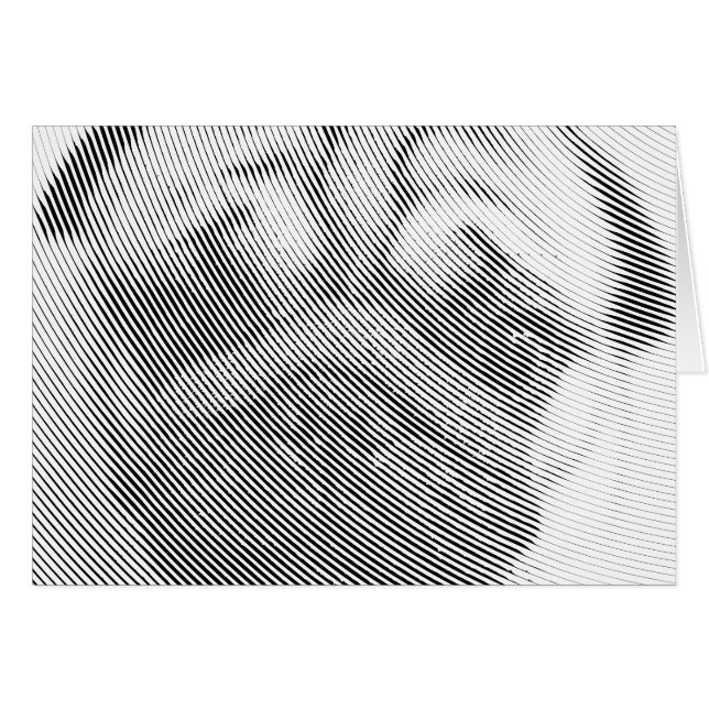 Cartão Pug Face (Frente Horizontal)