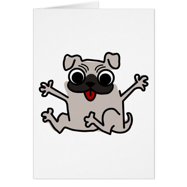 Cartão Pug Feliz (Frente)