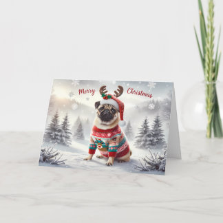 Cartão Pug Festivo