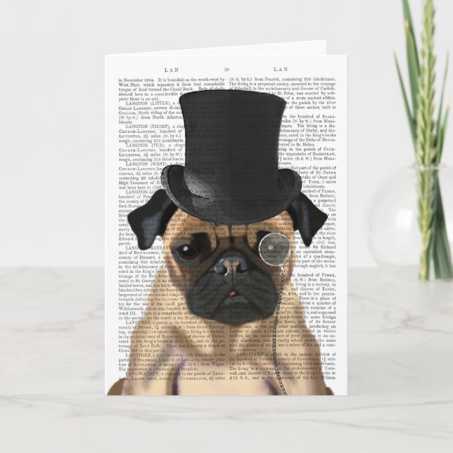 Cartão Pug, Formal Hound and Hat (Frente)